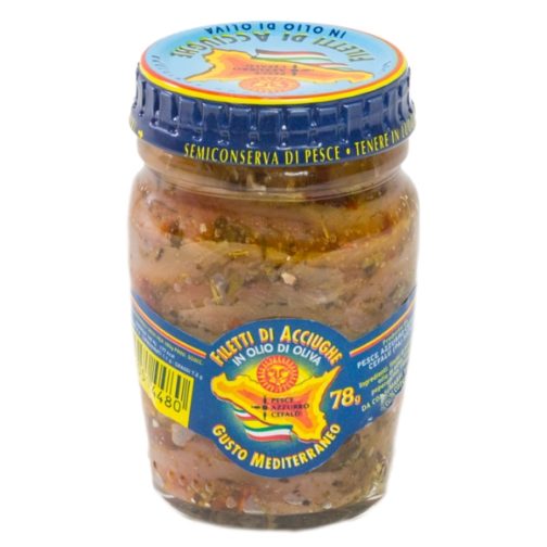 REFILETTOANCHOVY FILLETS WITH RED HOT CHILI PEPPERS IN JAR 78GR