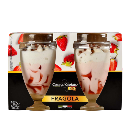 CASA DEL GELATO STRAWBERRY GELATO IN GLASS CUP