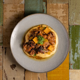 FEGATO ALLA VENEZIANA, POLENTA GRIGLIATA